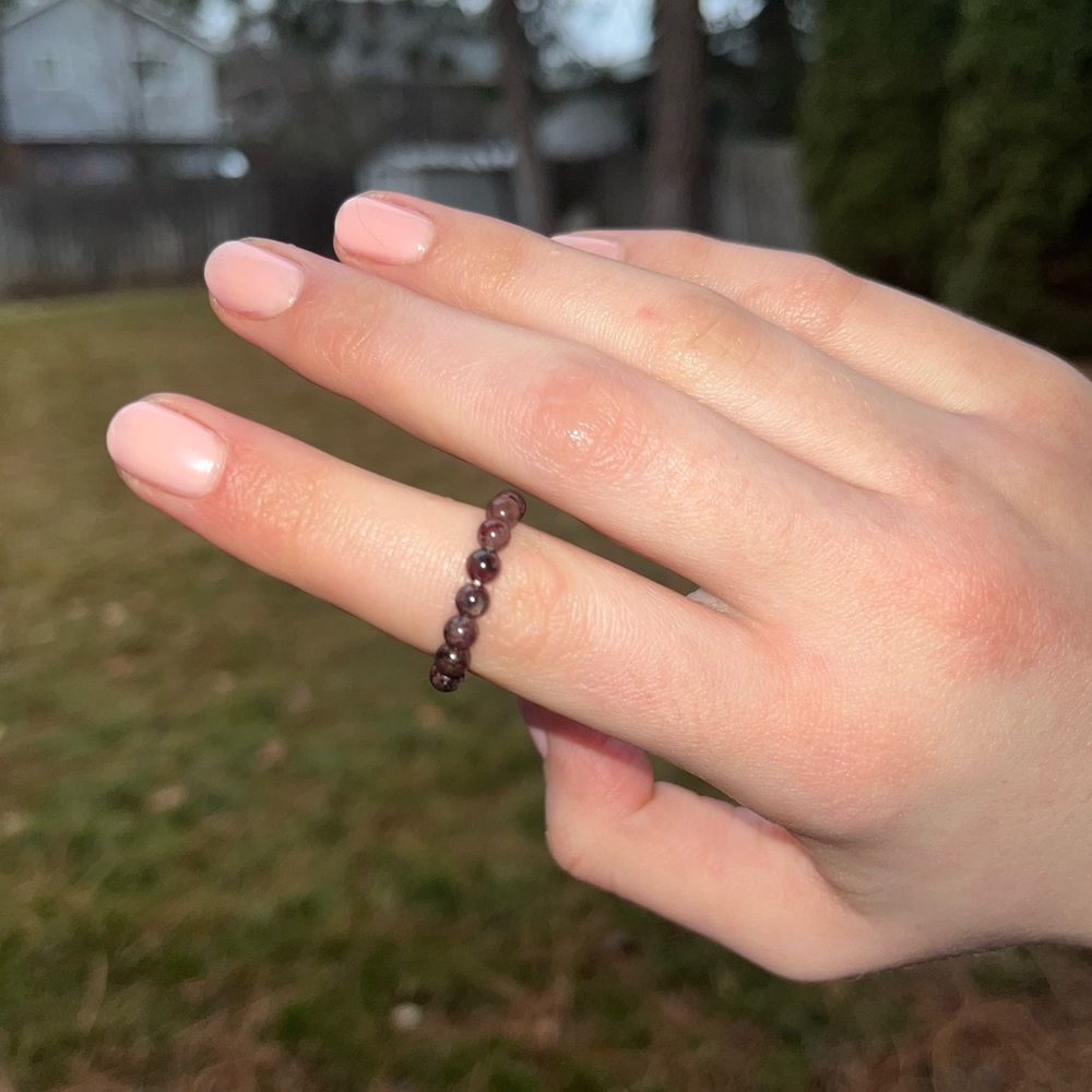 Beaded Garnet Ring